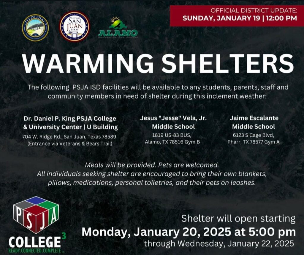 Warming shelters city of alamo